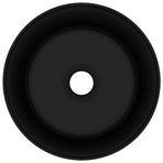 Luxury Wash Basin Round Matt Black 40x15 cm Ceramic