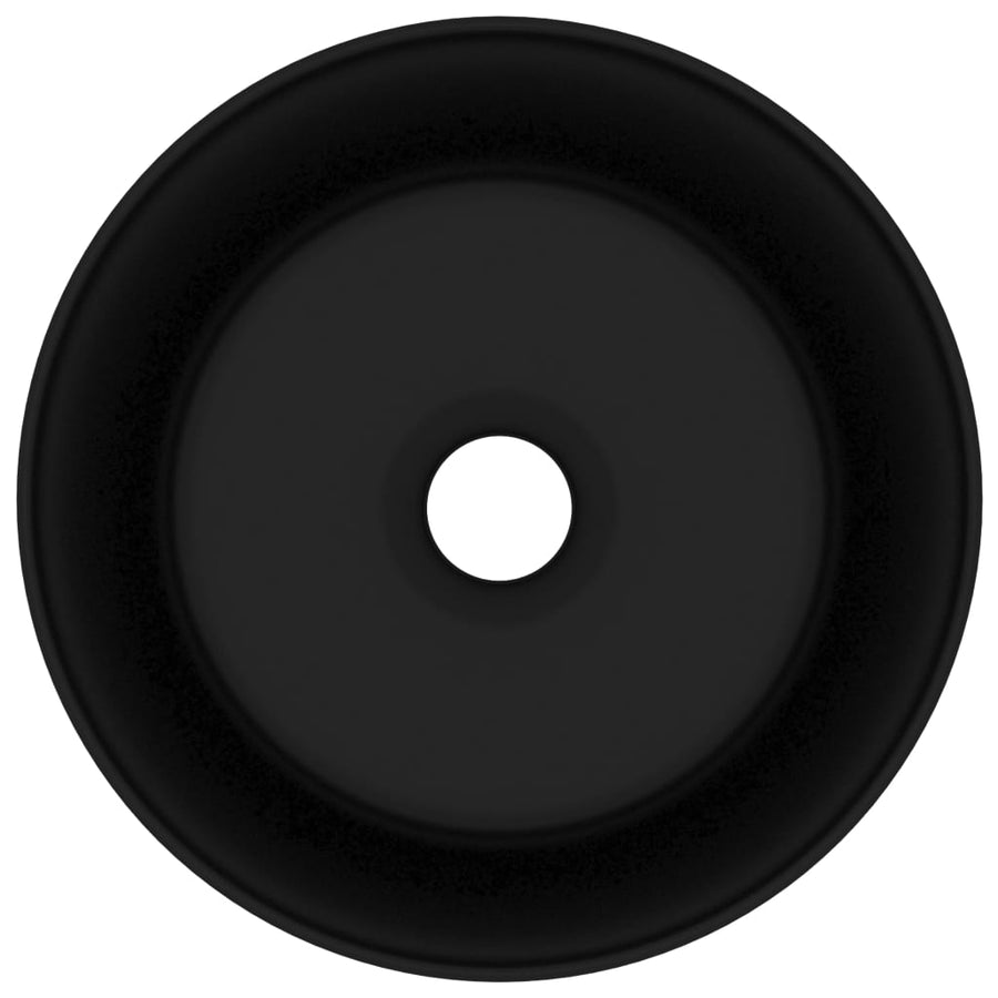 Luxury Wash Basin Round Matt Black 40x15 cm Ceramic