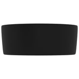 Luxury Wash Basin Round Matt Black 40x15 cm Ceramic
