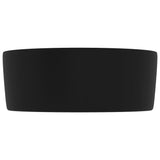 Luxury Wash Basin Round Matt Black 40x15 cm Ceramic - Top-Down View