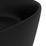 Luxury Wash Basin Round Matt Black 40x15 cm Ceramic - 45-Degree Angle