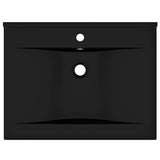 Luxury Basin with Faucet Hole Matt Black 60x46 cm Ceramic
