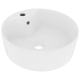 Luxury Wash Basin with Overflow Matt White 36x13 cm Ceramic - Front View