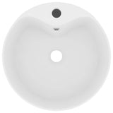 Luxury Wash Basin with Overflow Matt White 36x13 cm Ceramic - Side View