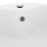Luxury Wash Basin with Overflow Matt White 36x13 cm Ceramic - 45-Degree Angle