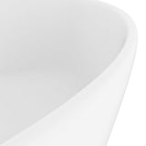 Luxury Wash Basin with Overflow Matt White 36x13 cm Ceramic - Rear View