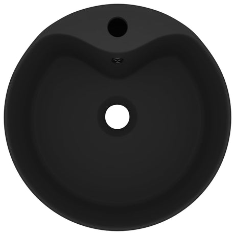 Luxury Wash Basin with Overflow Matt Black 36x13 cm Ceramic, image 3