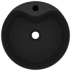 Luxury Wash Basin with Overflow Matt Black 36x13 cm Ceramic