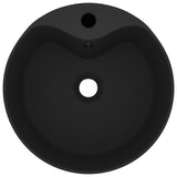 Luxury Wash Basin with Overflow Matt Black 36x13 cm Ceramic - Side View