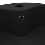 Luxury Wash Basin with Overflow Matt Black 36x13 cm Ceramic