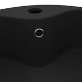 Luxury Wash Basin with Overflow Matt Black 36x13 cm Ceramic - 45-Degree Angle