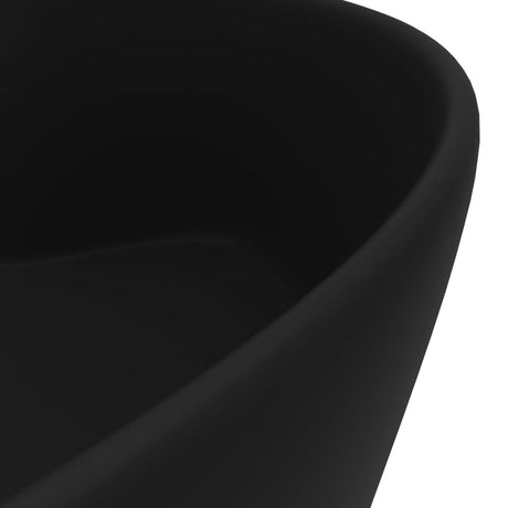 Luxury Wash Basin with Overflow Matt Black 36x13 cm Ceramic, image 6