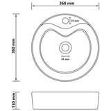 Luxury Wash Basin with Overflow Matt Black 36x13 cm Ceramic