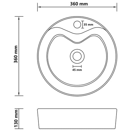 Luxury Wash Basin with Overflow Matt Black 36x13 cm Ceramic, image 7