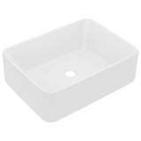 Luxury Wash Basin Matt White 41x30x12 cm Ceramic - Front View