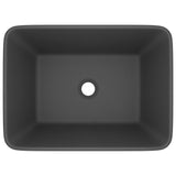 Luxury Wash Basin Matt Dark Grey 41x30x12 cm Ceramic - Side View
