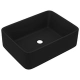 Luxury Wash Basin Matt Black 41x30x12 cm Ceramic - Front View