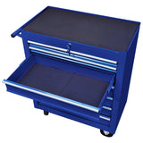 Workshop Tool Trolley with 7 Drawers Blue - Top-Down View
