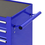 Tool Trolley with 4 Drawers Steel Blue - 45-Degree Angle