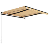 Manual Retractable Awning 300x250 cm Yellow and White - Side View