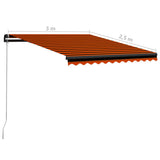 Manual Retractable Awning 300x250 cm Orange and Brown - Close-Up Angle