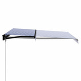 Manual Retractable Awning 350x250 cm Blue and White - Front View