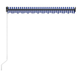 Manual Retractable Awning 350x250 cm Blue and White - Top-Down View
