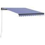Manual Retractable Awning with LED 300x250 cm Blue and White