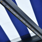 Manual Retractable Awning with LED 300x250 cm Blue and White