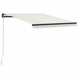 Manual Retractable Awning with LED 300x250 cm Cream - Front View