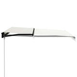 Manual Retractable Awning with LED 300x250 cm Cream - Side View