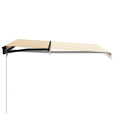 Manual Retractable Awning with LED 300x250 cm Yellow and White - Side View