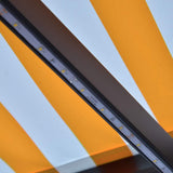 Manual Retractable Awning with LED 300x250 cm Yellow and White - Rear View