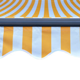 Manual Retractable Awning with LED 300x250 cm Yellow and White - Close-Up Angle