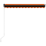 Manual Retractable Awning with LED 300x250 cm Orange and Brown - Top-Down View
