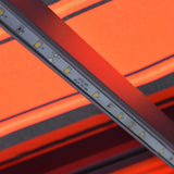Manual Retractable Awning with LED 300x250 cm Orange and Brown - Rear View