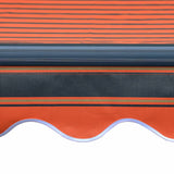 Manual Retractable Awning with LED 300x250 cm Orange and Brown - Close-Up Angle
