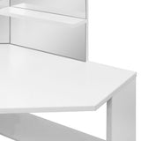 Corner Dressing Table Make-up Table with LED Light White - Extra Image