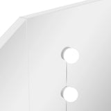 Corner Dressing Table Make-up Table with LED Light White - Extra Image