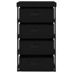 Storage Rack with 4 Fabric Baskets Steel Black