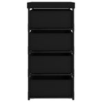 Storage Rack with 4 Fabric Baskets Steel Black