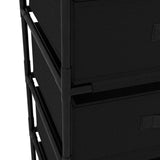Storage Rack with 4 Fabric Baskets Steel Black - 45-Degree Angle