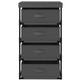 Storage Rack with 4 Fabric Baskets Steel Grey