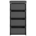 Storage Rack with 4 Fabric Baskets Steel Grey