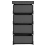 Storage Rack with 4 Fabric Baskets Steel Grey - Top-Down View