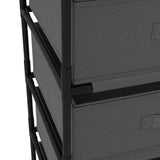 Storage Rack with 4 Fabric Baskets Steel Grey - 45-Degree Angle