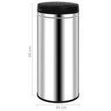 Automatic Sensor Dustbin 80 L Stainless Steel - Close-Up Angle