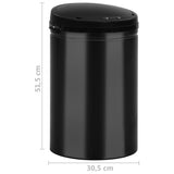 Automatic Sensor Dustbin 30 L Carbon Steel Black - Low Angle