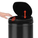 Automatic Sensor Dustbin 50 L Carbon Steel Black - 45-Degree Angle