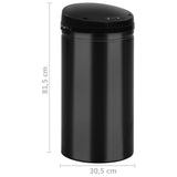 Automatic Sensor Dustbin 50 L Carbon Steel Black - Low Angle